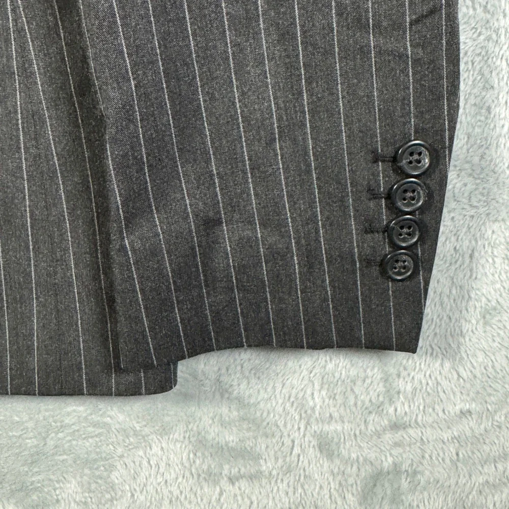 Polo Ralph Lauren Suit Jacket Mens 44R Gray Pinstripe Performance Wool $398